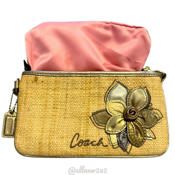 Coach Hamilton Collection Vintage Coated Straw Gold Metallic - Picture 5 of 16